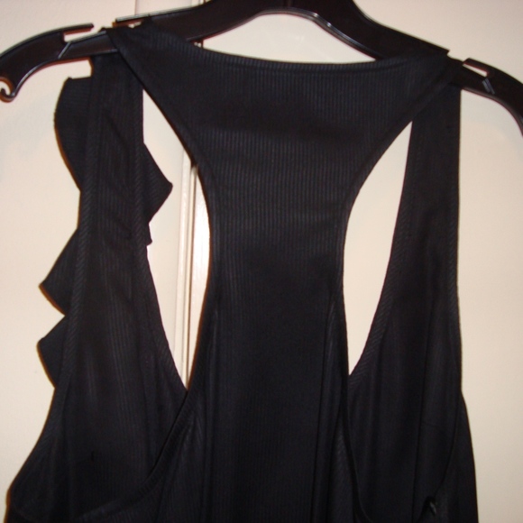 Ali Ro Black Ruffled Silk Sleeveless Tank Top Bouse SZ 12 - Picture 9 of 12